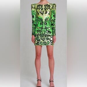NWT Alla Berman Green Sequin Miji Dress Women’s S & Medium